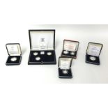 Eight silver proof coins including Piedfort two pounds, one pound and five pence 1989-1990 (six