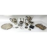 Quantity of various silver plated ware including half fluted part tea set.