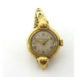 Jaeger- le-Coultre. A 9ct gold manual wind ladies wristwatch, London 1956, the movement 1183932,