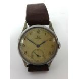 Omega; a stainless steel manual wind gentlemans wristwatch, case 13322/330,3 movement 9970842, circa