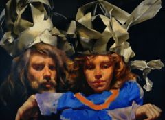 ROBERT LENKIEWICZ (1941-2002 ) 'Paper Crowns' limited edition signed print no 136/250, 63cm x 46cm