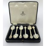 A silver set of six "Plymouth" trefid tea spoons, Sheffield 1935, with Plymouth town mark, card