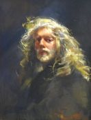 ROBERT LENKIEWICZ (1941-2002) 'Self Portrait' oil on panel, signed twice and inscribed verso 'Self
