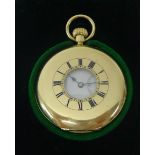 John Hall & Co.; an 18ct gold keyless wound half hunter pocket watch, Birmingham 1906, the white