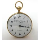 Vacheron & Constantin. A gold pump hour quarter repeater fusee pocket watch, circa 1820/25.The white