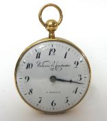 Vacheron & Constantin. A gold pump hour quarter repeater fusee pocket watch, circa 1820/25.The white
