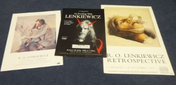 ROBERT LENKIEWICZ (1941-2002) three posters including 'Retrospective', unframed.