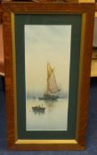 GARMON MORRIS a pair of large watercolours 'Calm Evening' and 'Lazy Summer' signed, 50cm x 19cm.