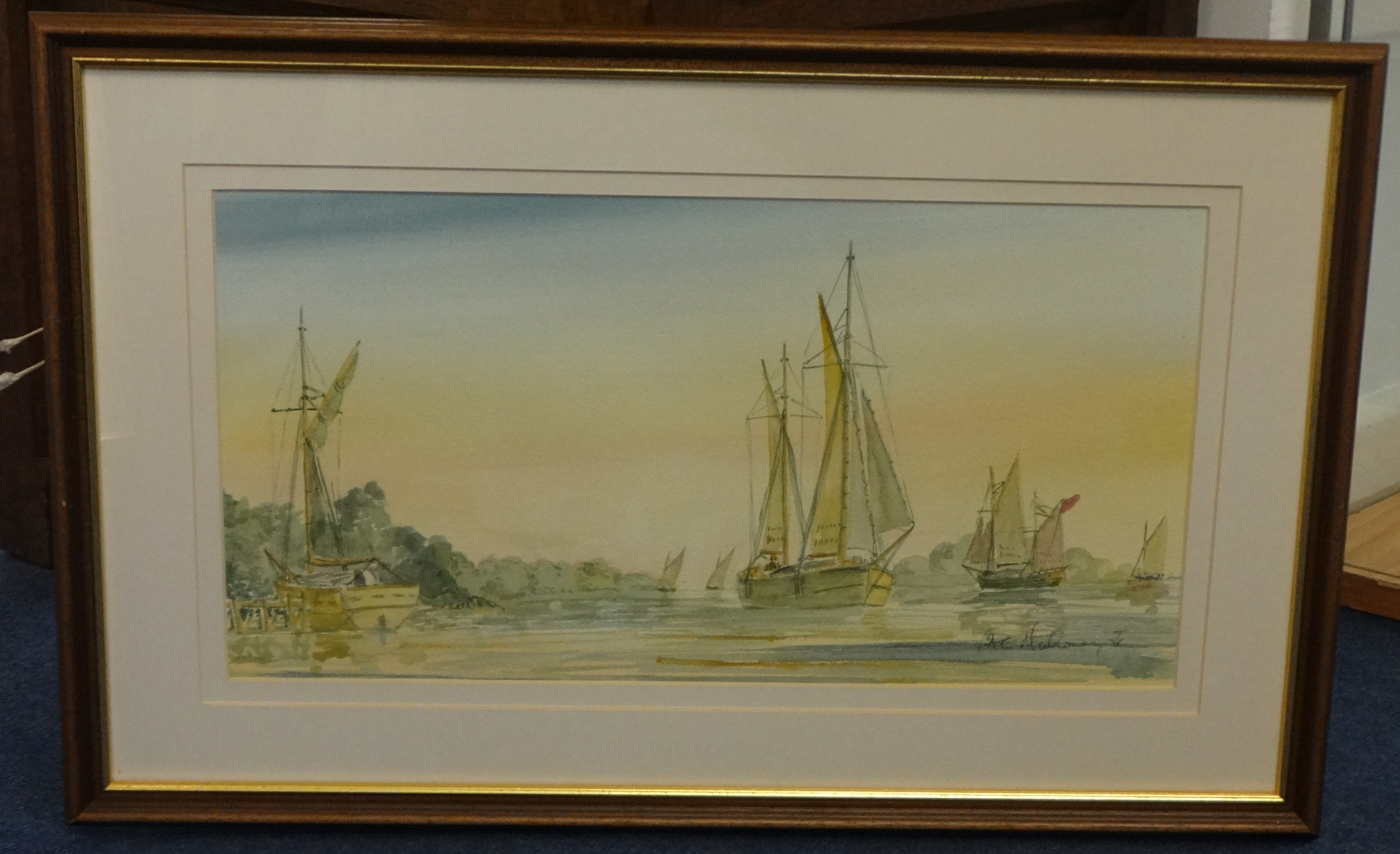 SIMON A.C. MAHONEY three watercolour, seascapes, signed, 37cm x 52cm. - Image 3 of 3