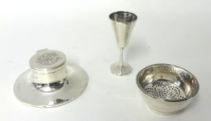 A George III silver part wine funnel, London circa 1790, with pierced bowl, lacking funnel, an