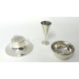 A George III silver part wine funnel, London circa 1790, with pierced bowl, lacking funnel, an