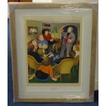 BERYL COOK (1926-2008) 'Poetry Reading' limited edition print signed, 54cm x 41cm