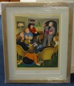 BERYL COOK (1926-2008) 'Poetry Reading' limited edition print signed, 54cm x 41cm