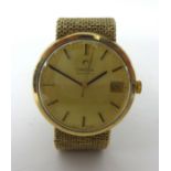 Omega; a 9ct gold automatic date gentlemans wristwatch, case 1061, 362521, movement 38861792, cal