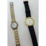 A contemporary ladies Hermes style dress watch and a contemporary Sergio Valente wrist watch (2)