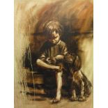 BARRY LEIGHTON JONES (1932-2011) oil on canvas 'Lunchbreak', urchins painting, unframed.102cm x