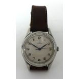 Omega; a stainless steel manual wind gentlemans wristwatch, ref 2504-7, cal 283, movement