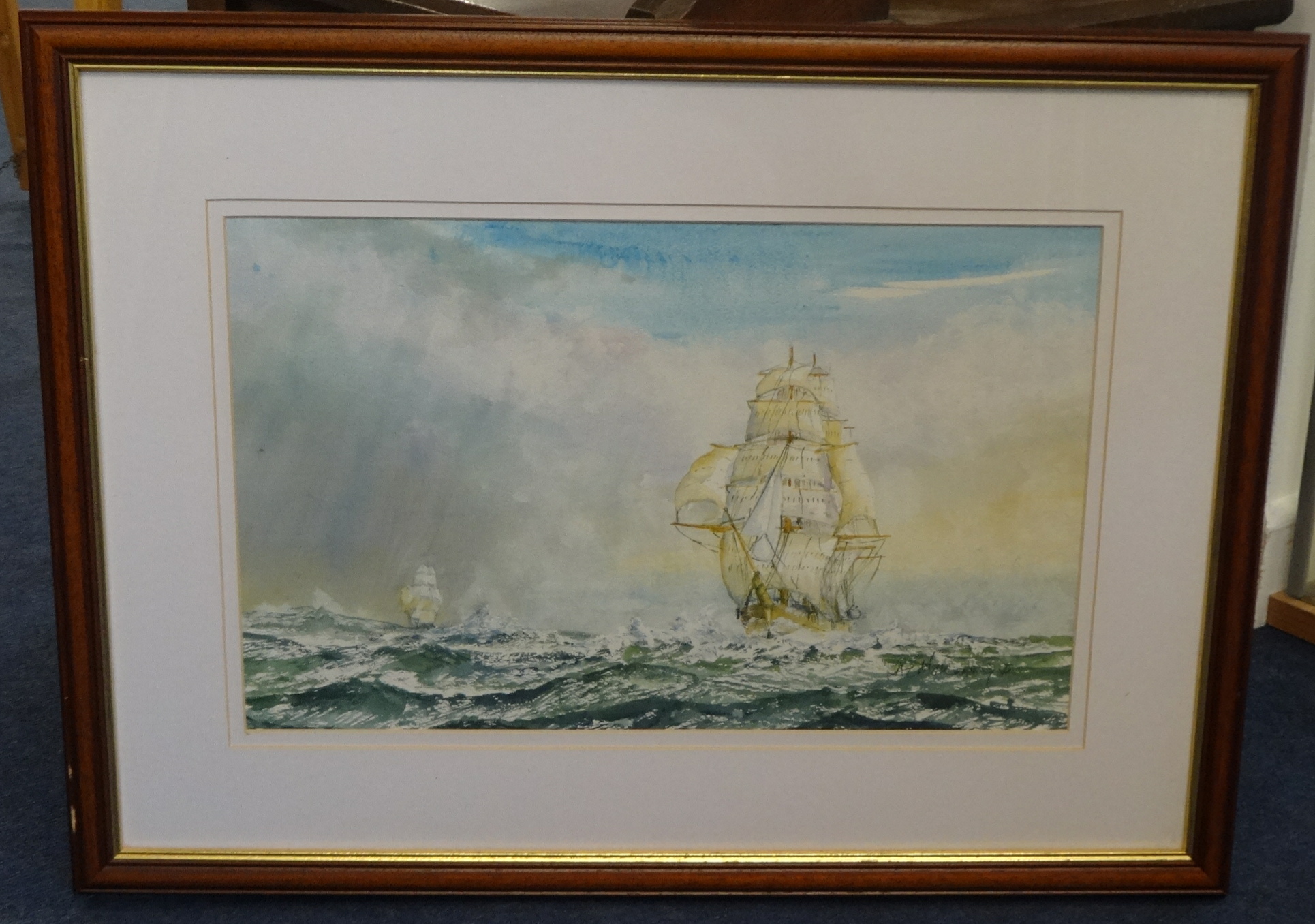 SIMON A.C. MAHONEY three watercolour, seascapes, signed, 37cm x 52cm. - Image 2 of 3