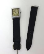 Le Coultre Co.; an early stainless steel gentlemans Reverso wristwatch, case 18085, movement