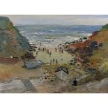 FRED YATES (1922-2008) early oil on canvas 'Sennen Cove' signed and titled in pencil on back of