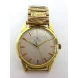 Omega; a gilt metal automatic gentlemans wristwatch, ref 14753, cal 552, SC62, movement 19616069,