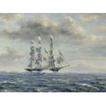 ROBIN GOODWIN (1909 - 1997) oil on board, 'Tea Clipper in Choppy Seas' signed 36.50cm x 46.50cm.