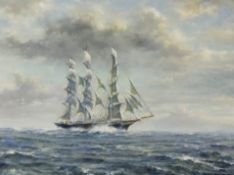 ROBIN GOODWIN (1909 - 1997) oil on board, 'Tea Clipper in Choppy Seas' signed 36.50cm x 46.50cm.