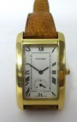 Beuche Girod; an 18ct gold quartz gentlemans wristwatch, case 3004005, model 3004, circa 2000, the