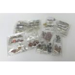 36 various silver mounted necklaces, set with hardstones, semi-precious and paste stones.