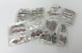 36 various silver mounted necklaces, set with hardstones, semi-precious and paste stones.