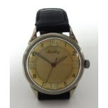 Breitling; a  stainless steel manual wind gentlemans wristwatch, ref 414, circa 1940/50, the gilt