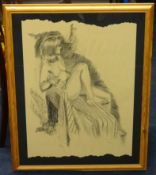 ORROCK pencil drawing on fragment paper 'Nude Study' approx 73cm x 56cm, signed and dated 1958.