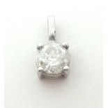A single stone diamond pendant, claw set with an old cut brilliant stone of approximately 0.50cts,