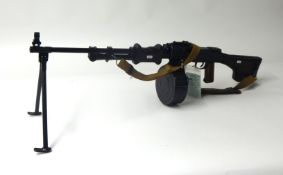 Deactivated; a Soviet RPD light machine gun, number 702160, calibre 7.62mm, with drum magazine and