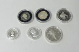 A silver proof Cook Islands $5 coin, 1948, a silver proof Vanuatu 50 Vatu coin, 1994, a silver proof