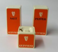Advertising ware, Guinness plastic condiment set, salt, pepper and sugar pot.