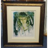 ROBERT LENKIEWICZ 'Study of Mary' limited edition print no 249/350, 45cm x 38cm.