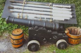 An antique Cannon possibly a Rabonett (18th /19th century). This cannon is mounted on a replica