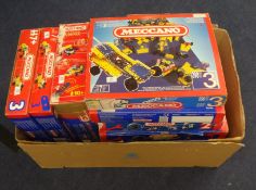 A collection of Meccano kits, mostly motor kits to include 5 Meccano Evolution and No 2 sets t/w six