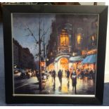 HENDERSON CISZ 'London by Night', giclee print on canvas, no 77/195, 59cm x 59cm, in a black frame.