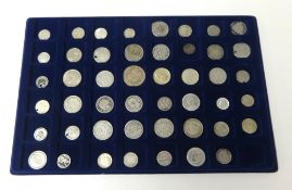 A collection of 45 various silver coins, from 1843, to include a Jamaican one penny, 1880, several