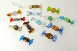 Murano glass, a collection of 14 sweets.