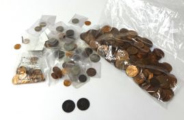 A collection of copper, cupro-nickle and brass English coins.