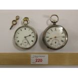 Two silver pocket watches - the first with presentation engraving on inner back plate dated 1923,