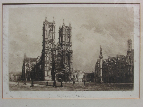 After Paul De La Rue/Lucien Gautier - two etchings - 'Westminster Abbey' and 'Greenwich', each 21. - Image 3 of 3