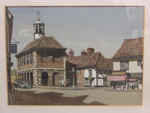E W Moye (20th century) - two pen and watercolours: 'Mol's Coffee House, Exeter' (28cm x 37.5cm) and - Image 2 of 3