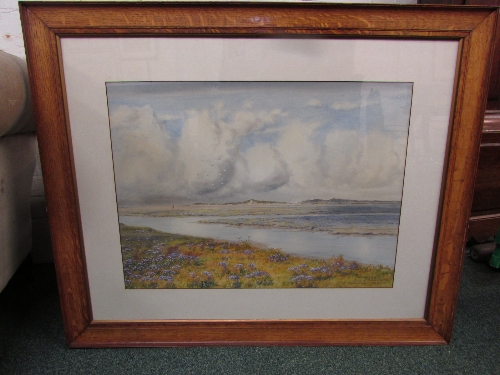 'Scolt Head, Brancaster, 1928', watercolour (49cm x 66.5cm) titled and signed indistinctly lower