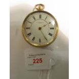 M J Russell of London 18ct gold open face pocket watch chronometer no 12547, the white enamel