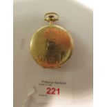 14ct gold Waltham hunter pocket watch, the casing engine turned and engraved with fleur de lis and