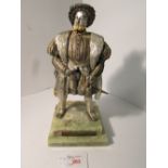 Anne Danesin for The Birmingham Mint cast metal figure of Henry VIII on green onyx plinth,